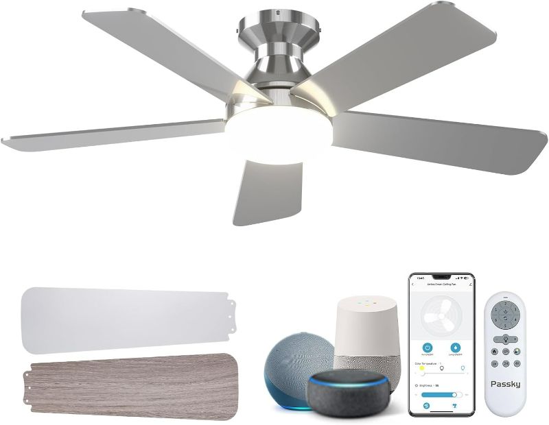 Photo 1 of Ceiling Fans with Lights, 52 inch Black Ceiling Fan with Light and Remote Control, Reversible, Dimmable, 3CCT, Quiet, Ceiling Fan for Bedroom, Living Room, Indoor/Outdoor Use