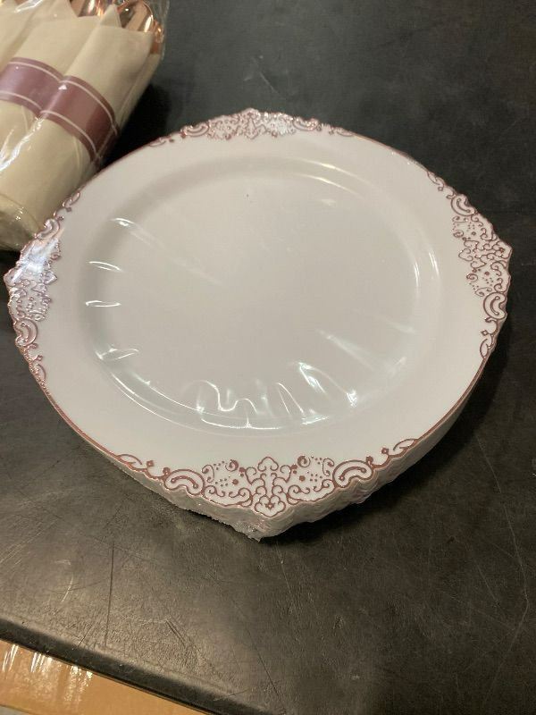 Photo 1 of 75PCS  Rose Gold Plastic Silverware for 25 Guests, Heavy Duty Rose Gold Disposable Utensils Sets, Includes 25 Forks, 25 Spoons, 25 Knives, Elegant Cutlery Perfect for Wedding, Party
