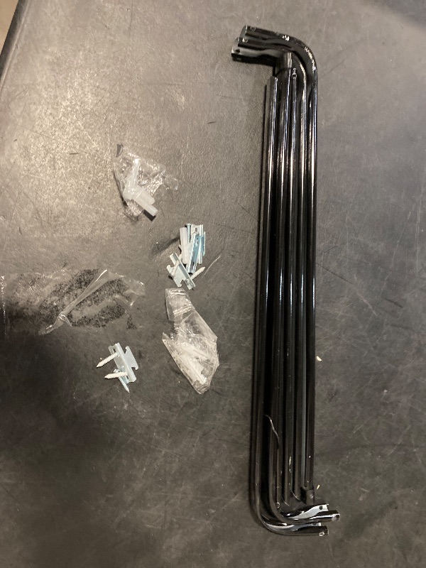 Photo 1 of Blu-Pier Tech Heavy Duty Single Rod,Lock Seam Curtain Rod 28 to 48-Inch Adjustable Width, 2 1/2-Inch Projection?Hardware Included, Black(Pack of 2)