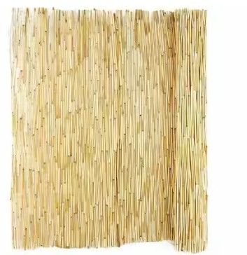 Photo 1 of 4 ft. H x 8 ft. L Tan Bamboo Reed Fencing Panel Decorative Screen Fence for Backyard Garden Fencing Divider