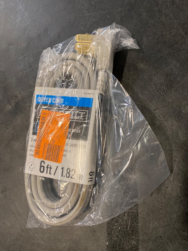 Photo 1 of 6 ft. 3-Prong 30 Amp Dryer Cord