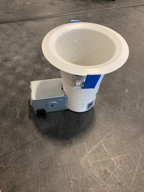 Photo 1 of HALO CEZ4125GU10WBICAT Lamp-Based Direct Mount Recessed Light Canless EZ-Trim 4 inch White