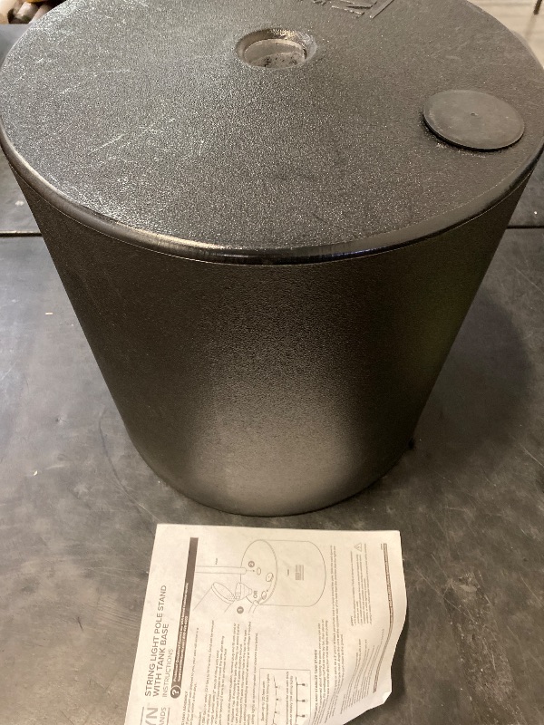 Photo 1 of 9.5' Heavy-Duty String Light Pole Stand with Freestanding Tank Base for Grass, Patio, Deck, Events