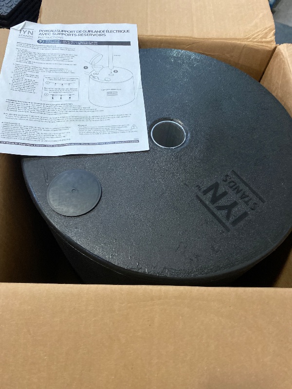 Photo 1 of 9.5' Heavy-Duty String Light Pole Stand with Freestanding Tank Base for Grass, Patio, Deck, Events