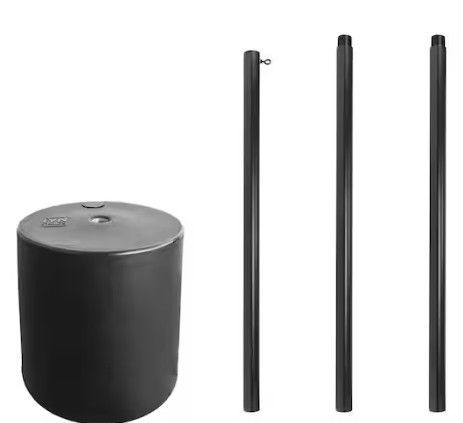 Photo 1 of 9.5' Heavy-Duty String Light Pole Stand with Freestanding Tank Base for Grass, Patio, Deck, Events