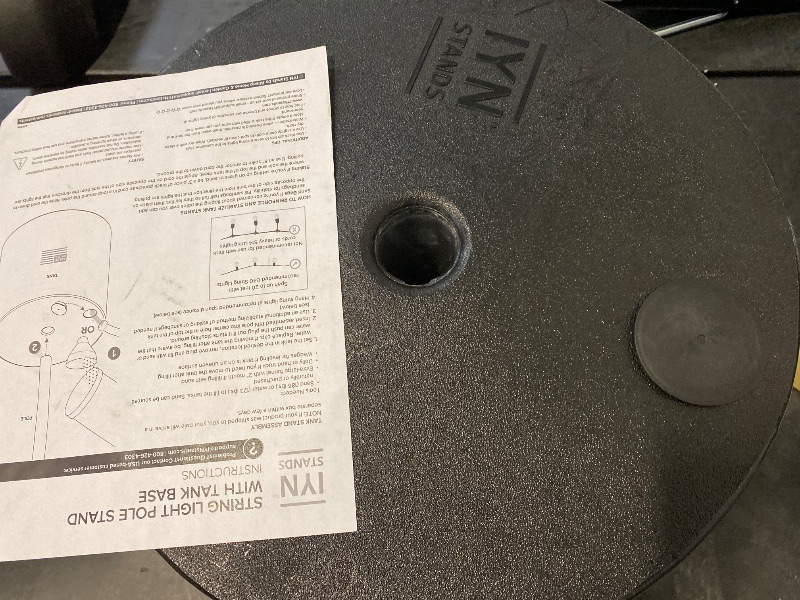 Photo 1 of 9.5' Heavy-Duty String Light Pole Stand with Freestanding Tank Base for Grass, Patio, Deck, Events