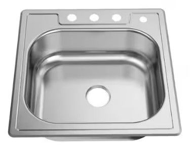 Photo 1 of 25 in. Drop in Single Bowl 20-Gauge Stainless Steel Kitchen Sink