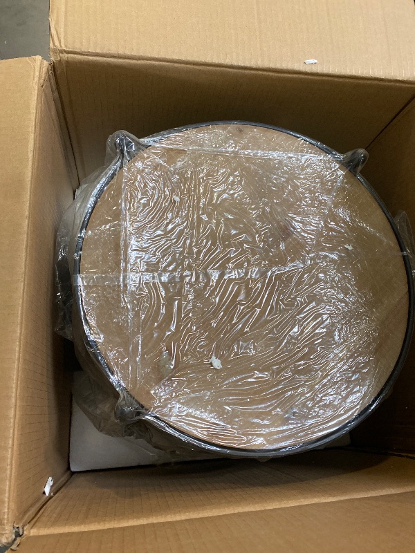 Photo 1 of 17" x 28" Brown Metal Kitchen Rolling Circular 6 Shelf Bar Cart with Adjustable Shelves, 1-Piece