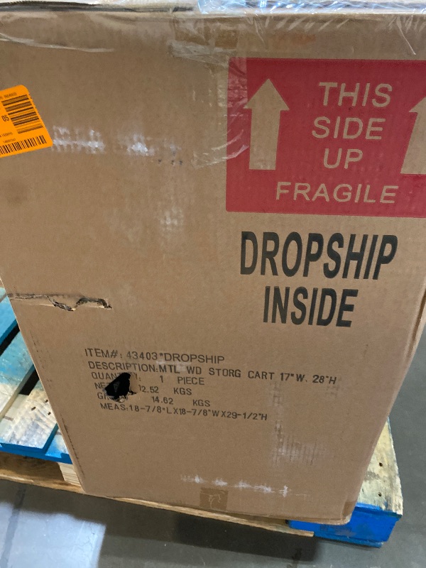 Photo 1 of 17" x 28" Brown Metal Kitchen Rolling Circular 6 Shelf Bar Cart with Adjustable Shelves, 1-Piece