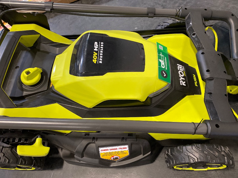 Photo 1 of 40V HP Brushless 20 in. Cordless Walk Behind Push Mower w/ Weatherproof, UV Resistant Cover, 6.0 Ah Battery, & Charger