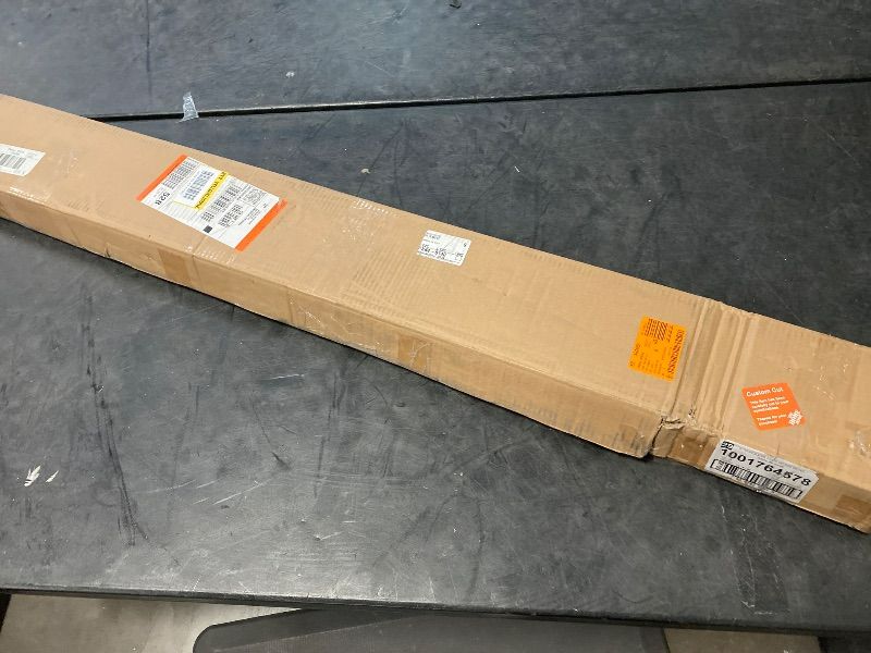 Photo 1 of 23 in. W x 48 in. L White Cordless Faux Wood Blinds for Windows with 2 in. Slats