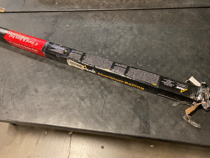 Photo 1 of 4 ft. Black Aluminum Deck Railing Hand and Base Rail for 42 in. high system