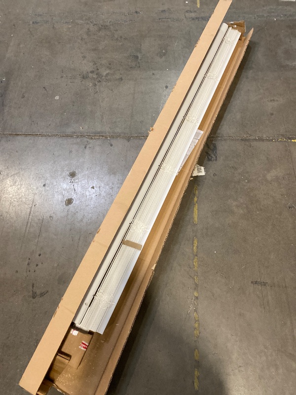 Photo 1 of 36.25 in. W x 72 in. L White Cordless 2 in. Faux Wood Blind