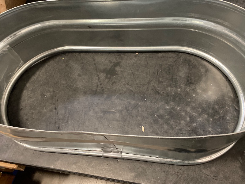 Photo 1 of 2 ft. x 1 ft. x 4 ft. Galvanized Steel Oval Raised Bed Planter