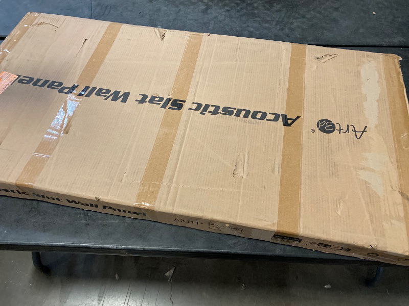 Photo 1 of 4 Pack 47.2 x 23.6in. Wood Slat Acoustic Panels for Wall and Ceiling - 3D Fluted Sound Absorbing Panel with Wood Finish Oak