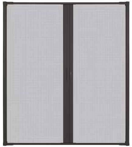 Photo 1 of 72 in. x 80 in. LuminAire Bronze for Double Entry Door 68 in.-72 in. Universal Handed Aluminum Retractable Screen Door