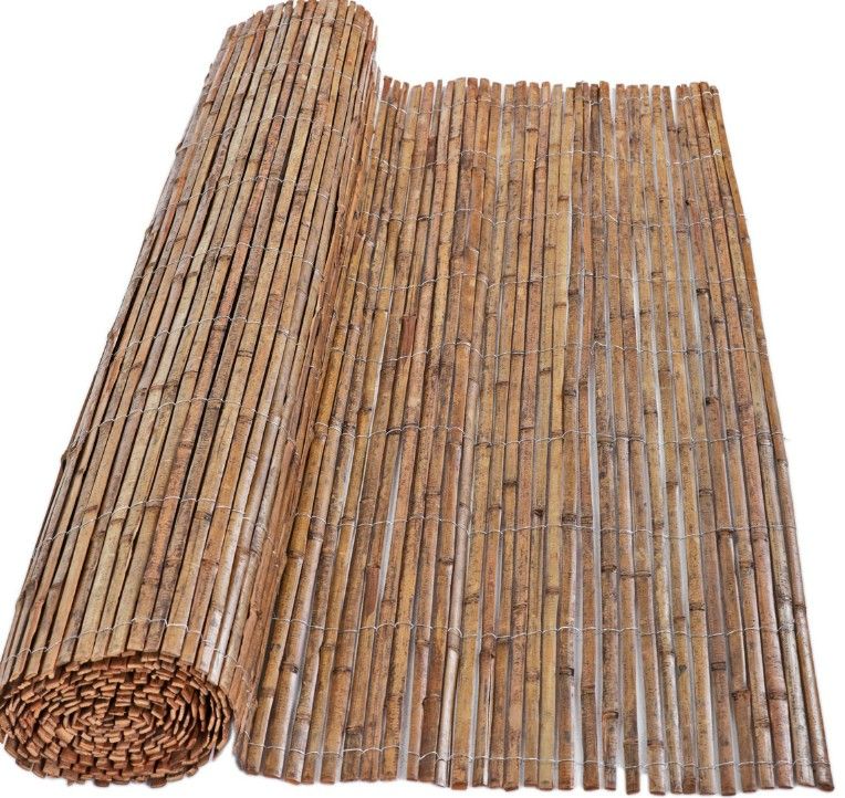 Photo 1 of 6 ft. H x 16 ft. L Carbonized Split Bamboo Fencing
