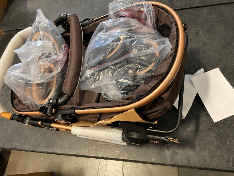 Photo 1 of BABY JOY Baby Stroller, Foldable Toddler Stroller with Reversible Seat, Adjustable Backrest/Canopy/Handle/Footrest, Storage Basket, Suspension Wheels, Aluminum Frame (Black)