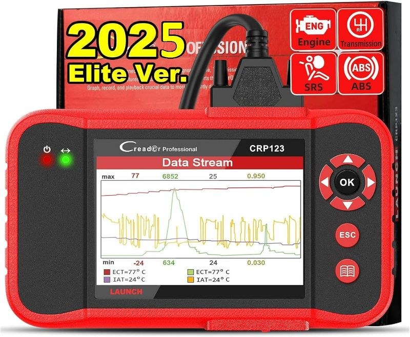 Photo 1 of 2025 LAUNCH CRP123 OBD2 Scanner, Engine, ABS, SRS, Transmission Code Reader Car Diagnostic Scan Tool, Full OBDII Modes Automotive Scanner, Live Data Stream Graph, Lifetime F-ree Update
