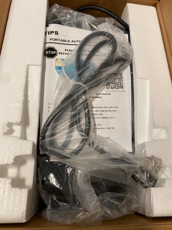 Photo 1 of Ice Makers Countertop with Handle, 2 Sizes of Ice, 9 Bullet Ice Cubes in 6 Mins, 26Lbs/24H, Portable Ice Maker with Self-Cleaning, Ice Machine for Home&Kitchen&Office&Party