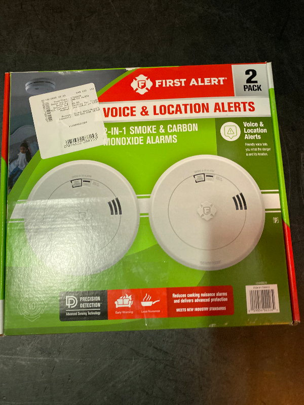 Photo 1 of First Alert SMCO210V Precision Detection, 10-Year Battery Smoke and Carbon Monoxide Alarm, 2-Pack