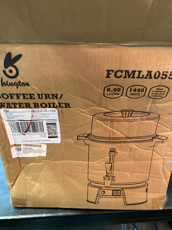 Photo 1 of KINGTOO 55 Cup Commercial Coffee Urn, Aluminum Hot Beverage Dispenser For Quick Brewing, Automatic Temperature Control, Removable Filter For Easy Cleanup