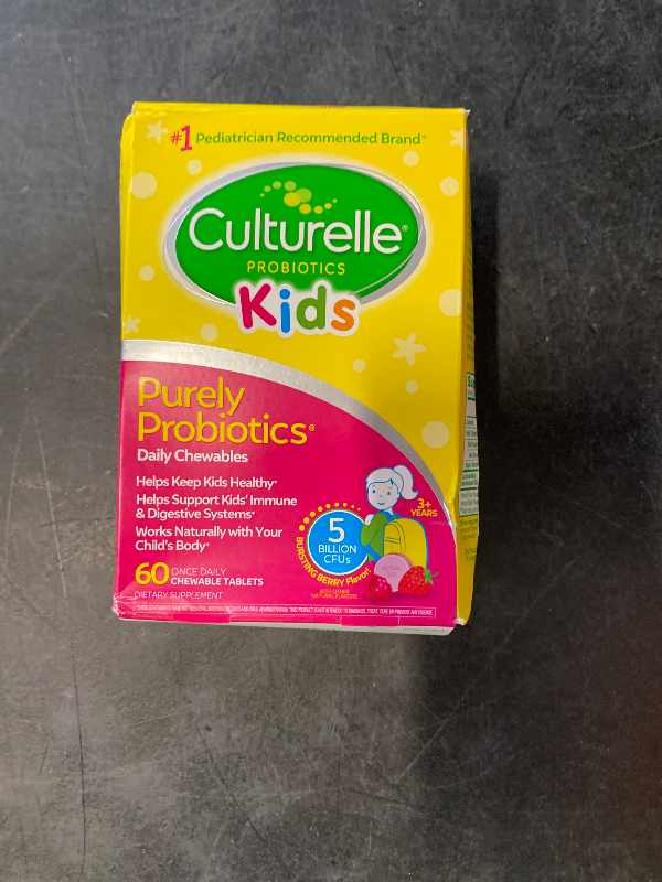 Photo 1 of Culturelle Kids Chewable Daily Probiotic for Kids | Natural Berry Flavor Daily Supplement | 60 Count | Age 3+ | 100% Naturally Sourced Lactobacillus GG –The Most Clinically Studied Probiotic