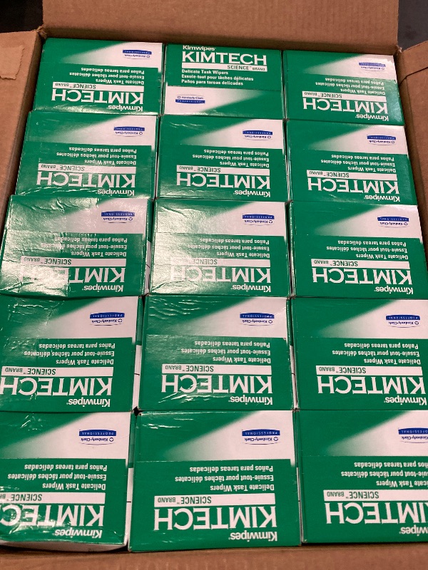 Photo 1 of Kimberly-Clark 34133 Kimtech Science Kimwipes Delicate Task Wipe, 11.8" Width, 11.8" Length, White, Pack of 2940