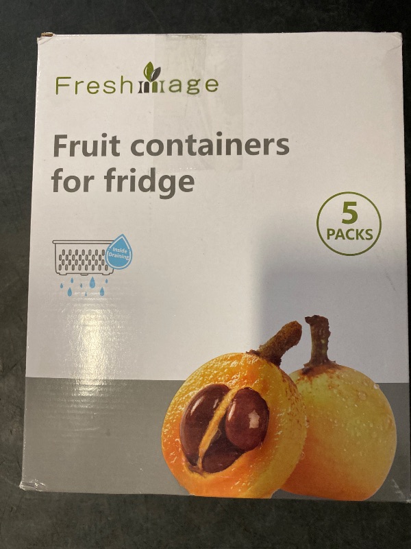 Photo 1 of 5 Pack Fruit Storage Containers for Fridge, Produce Saver Vegetable Container with Drain Colanders - Refrigerator Organizer for Lettuce Keepers Berry Container