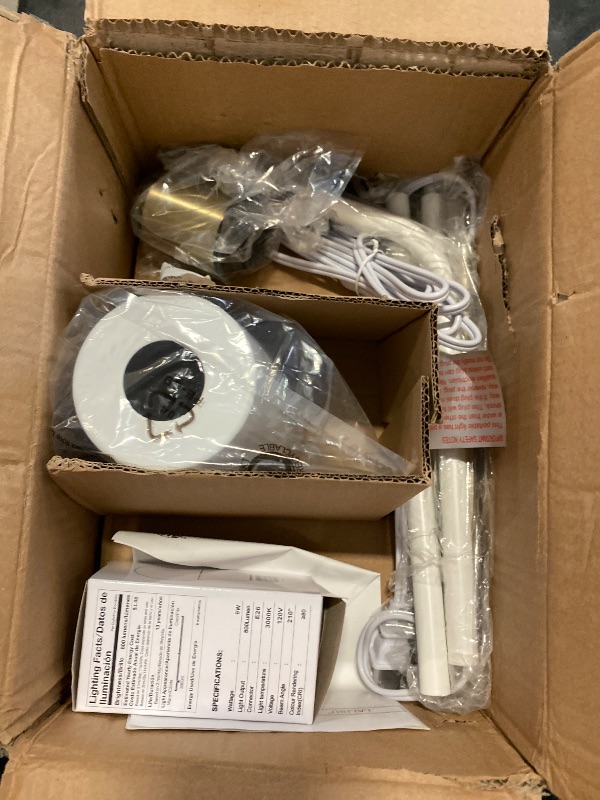 Photo 1 of Floor Lamp, Industrial Floor Lamps for Living Rooms Rustic Farmhouse Reading Standing Floor Lamp Adjustable Metal Heads Indoor Task Lighting for Living Room Bedroom Office Home Décor (White)