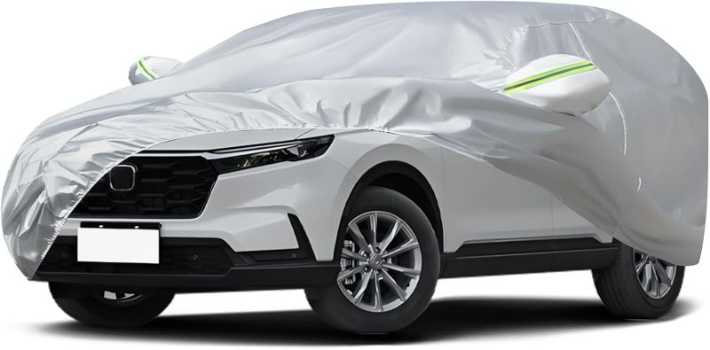 Photo 1 of Favoto SUV Car Cover Waterproof - All Weather for Automobiles 6 Layers Heavy Duty Outdoor Full Car Cover Sun Protection with Side Zipper Windproof Straps, Universal Fit for SUV (188-198 inch)