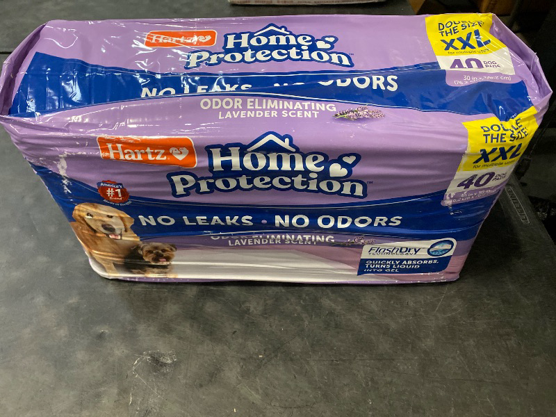 Photo 1 of Hartz Home Protection Lavender Scented Dog Pads, XXL 40 count, Super Absorbent & Won't Leak, Odor Eliminating