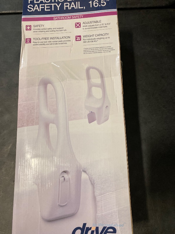 Photo 1 of Drive Medical Bathtub Rail, Grab Bars for Bathtubs and Showers, White