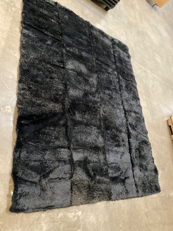 Photo 1 of Black Fluffy Rugs 8x10 for Bedroom - Large Shag Rug for Living Room Nursery Room - Fuzzy Shaggy Rugs for Kids Room - Non-Slip Soft Plush Furry Carpets for Boys Girls Room