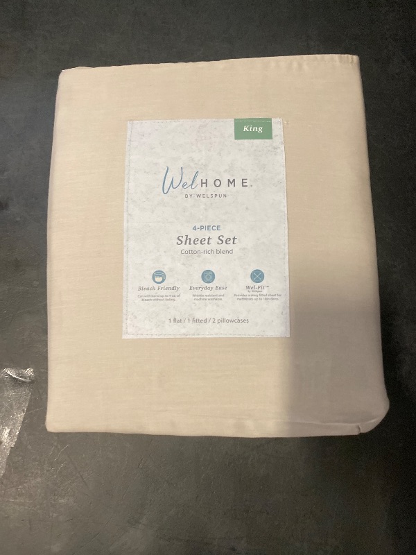 Photo 1 of 100% Organic Cotton King Size Sheets Set - Luxury Sateen Weave 300 TC 4 Piece Deep Pocket King Sheets Fits Upto 17", GOTS Certified Naturally Cool Soft Breathable & Comfy Sheet & Pillowcase Sets,- Tan