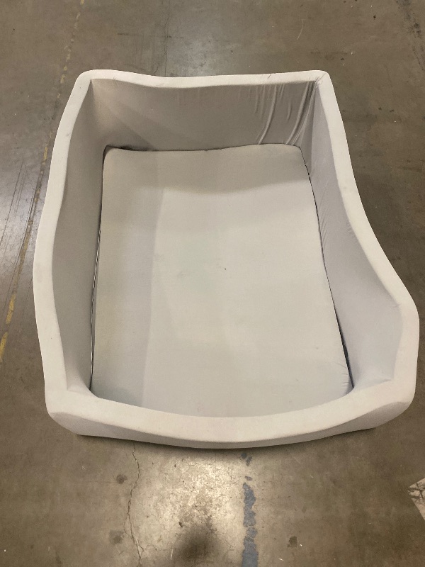 Photo 1 of Large Size Foam Ball Pit, 47 Inch Rectangular Children's Soft Ball Pool, Indoor and Outdoor Small Playground, Ideal Gift for Toddler (No Balls), Light Gray