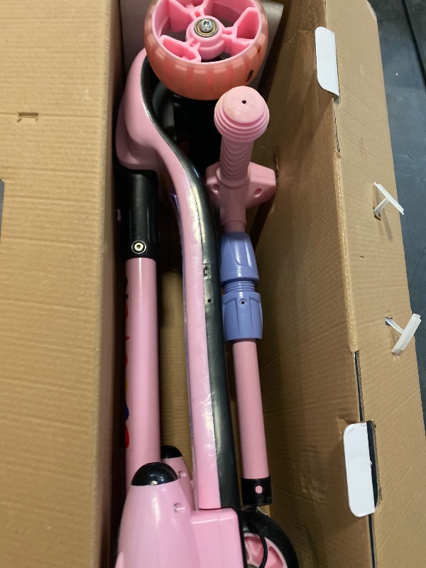 Photo 1 of 3 Wheel Scooter for Kids, Toddler Scooter with Bluetooth Music Speaker Steam Sprayer LED Lights Aluminum Alloy T-Bar, Ideal Gift for Boys Girls Ages 3-10 (Pink)