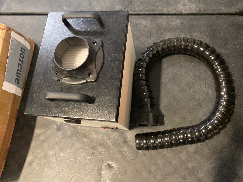 Photo 1 of Fume Extractor Powerful 250W Suction up to 487m³/h, Low-Noise, 6-Stage Filtration System with Filters for Laser Welding Smoke Absorption and Desktop Soldering (Black)