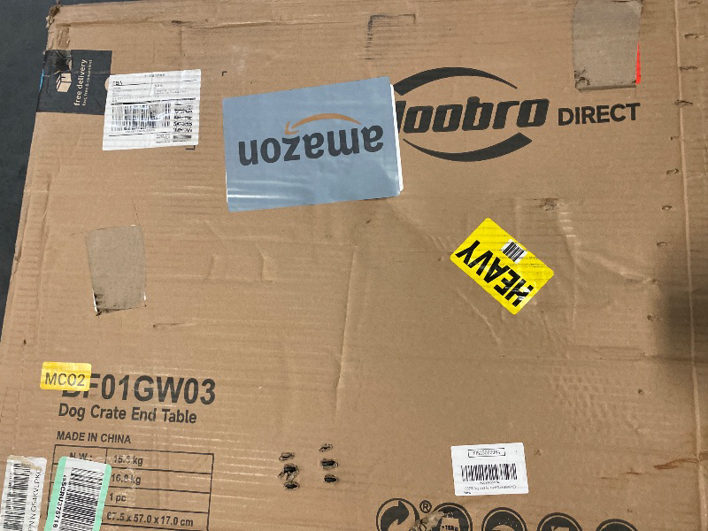 Photo 1 of HOOBRO Dog Crate Furniture, Wooden Dog House, Decorative Dog Kennel with Drawer, Indoor Pet Crate End Table for Small Dog, Steel-Tube Puppy Cage, Chew-Proof, Rustic Brown and Black BF01GW03