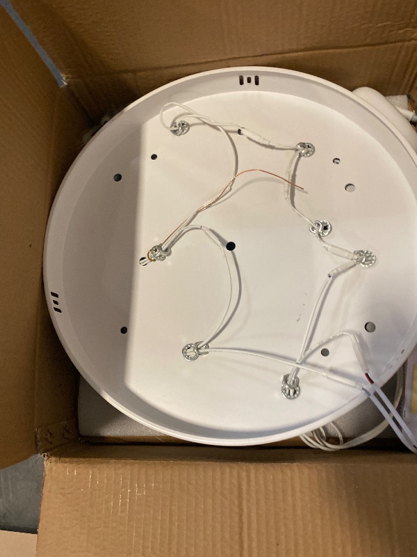 Photo 1 of Modern Ceiling Light Fixtures with Remote, 127W LED Dimmable Flush Mount Close to Ceiling Lamp 6500K/4000K/3000K for Kitchen Bedroom Living Room Dining Room (41", white)