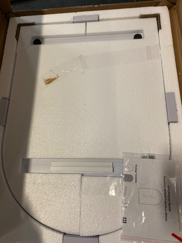 Photo 1 of Frameless Bathroom Mirror, 22" x 30" Arched Vanity Mirror for Wall Beveled, Arch Wall Mounted Mirror for Hallway, Entryways, Over Sink