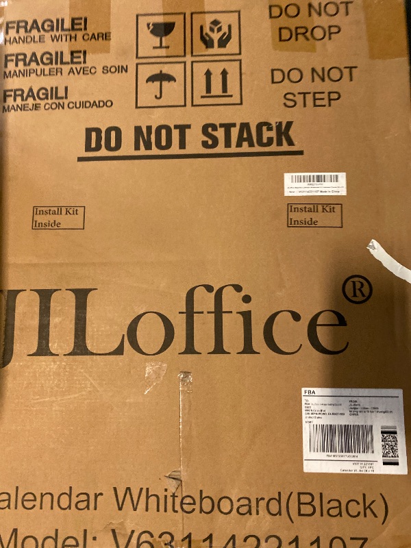 Photo 1 of JILoffice Magnetic Calendar Whiteboard & Bulletin Corkboard Combination, Combo Board 24 x 18 Inch, Black Aluminum Frame Wall Mounted Board for Office Home and School with 10 Push Pins