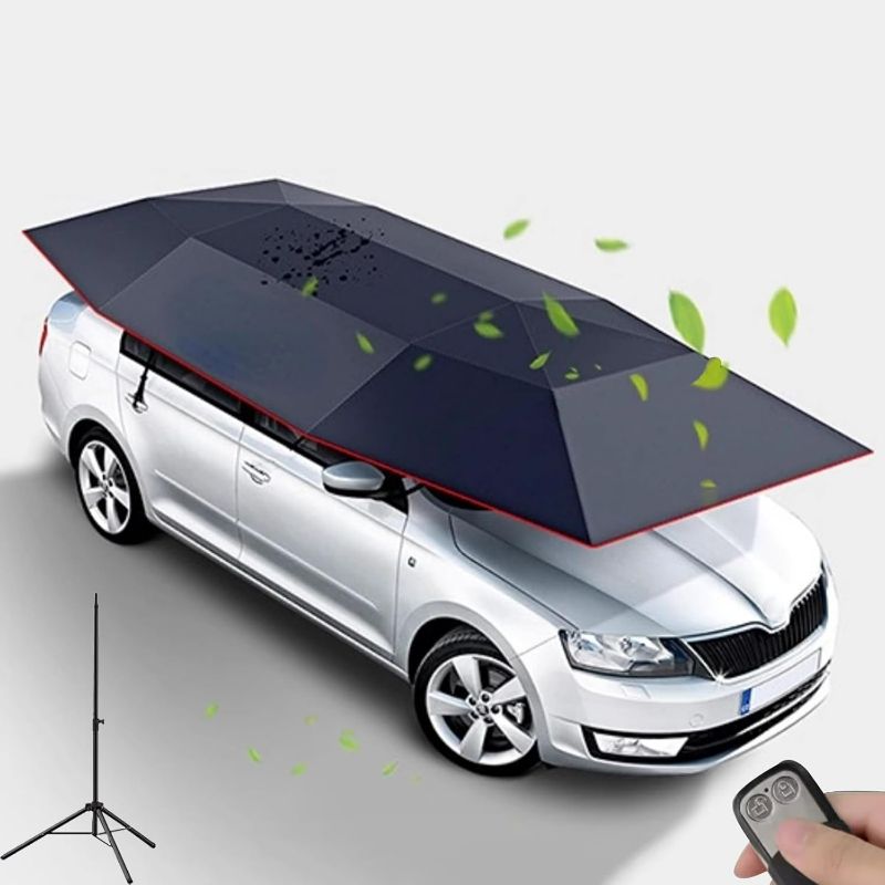 Photo 1 of Fully Automatic Car Umbrella for Roof with Remote, Universal Car Tent with Bracket, 4.8M Portable Protection Carport, Folded Cars Sun Shade Movable Canopy for Sedan SUV