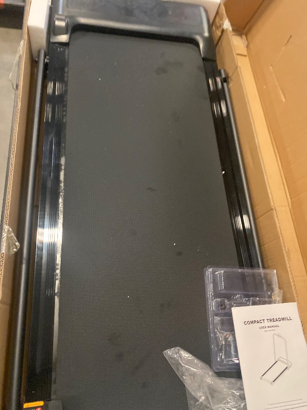 Photo 1 of Walking Pad Treadmill with Handles, Folding Foldable Electric Treadmills for Home Small, 3.0HP Walking Pad with Handle Bar, 3 in 1 Portable Under Desk Treadmill with LED Display, 320LBS Capacity