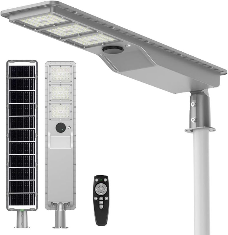 Photo 1 of ENTELECHY 9000W Solar Light Outdoor Waterproof with Motion Sensor & 30,000mAh LiFePO4 Battery - Dusk to Dawn Flood Light, Hail-Resistant Security Street Lights for Parking Lots, Yard, Coastal Areas