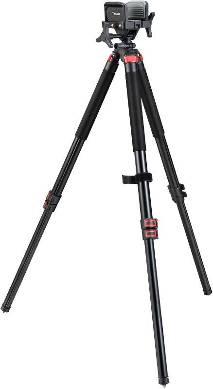 Photo 1 of Clamping Tripod Rest with Sturdy Aluminum Frame, Lightweight, Provides Stability, Adjustable Legs, and Hands-Free Operation for Outdoors
