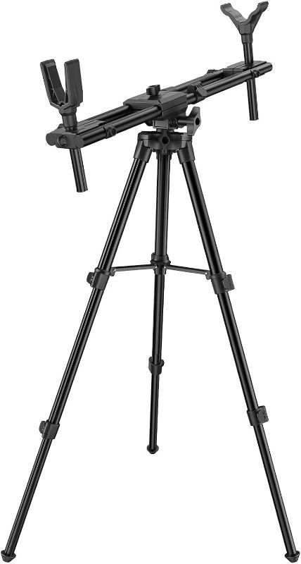 Photo 1 of Hunting Rests, Shooting Tripod with Dual Frame, Flexible Orientation, Adjustable Height, Shooting Tripod Max Provide Maximum Shooting Stability for Outdoors, Ground Blinds and Hunting