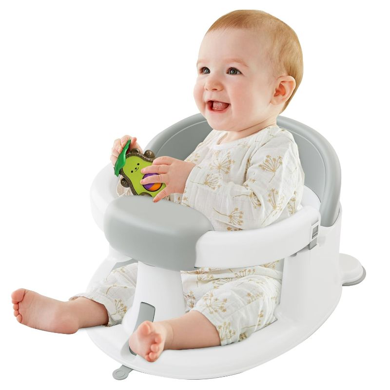 Photo 1 of Baby Bath Seat for Babies: Non-Slip Infant Bathtub Chair with Suction Cups, Safe & Comfortable Baby Bath Support, Ideal for Sitting Up, Easy to Clean, Stable Design, Grey (6-24 Months)