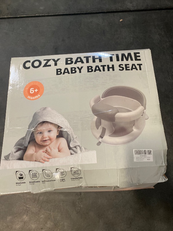 Photo 1 of Baby Bath Seat for Babies: Non-Slip Infant Bathtub Chair with Suction Cups, Safe & Comfortable Baby Bath Support, Ideal for Sitting Up, Easy to Clean, Stable Design, Grey (6-24 Months)