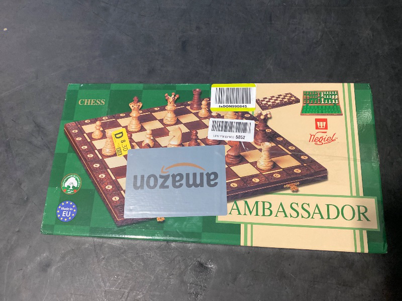 Photo 1 of Ambassador Chess Wooden - Black Board 21x21 Inches